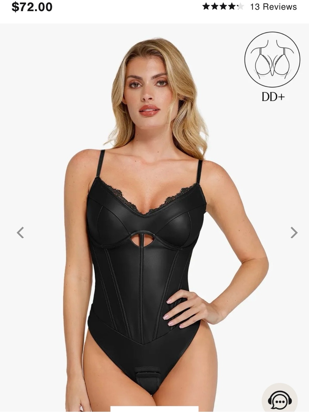 Nwt Popilush Shapewear Faux Leather Hourglass
          Cutout Corset Bodysuit M